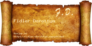 Fidler Dorottya névjegykártya